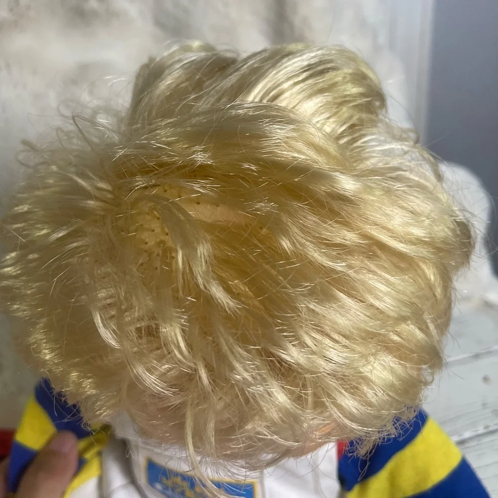CLEANED Original 1986 Playskool My Buddy Doll Blonde Hair Shoes Carpenter Apron‎